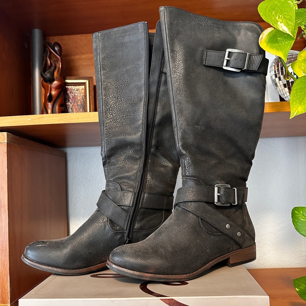 Bobbie Crown Vintage Black Riding Boots